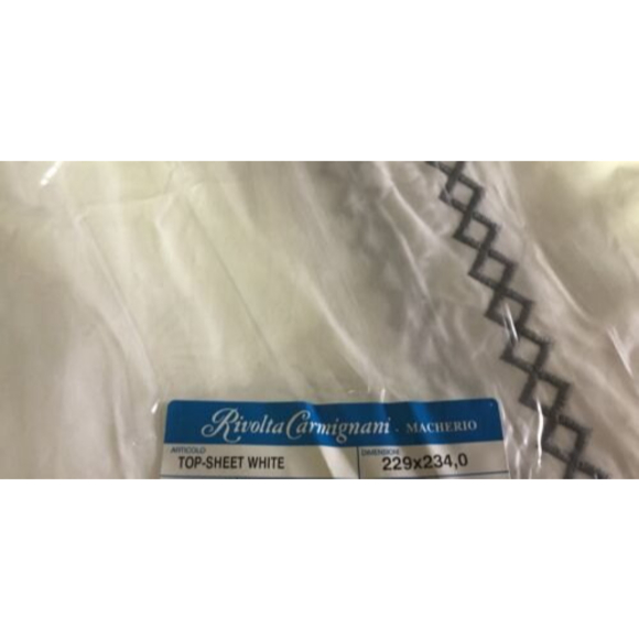 Rivolta Carmignani Embroidered Top Sheet White Italy Made 229CMx234CM - Picture 5 of 8